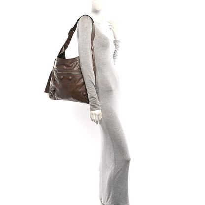Balenciaga Agneau Giant Brogues Hardware Besace Hobo Taupe 2 of 11