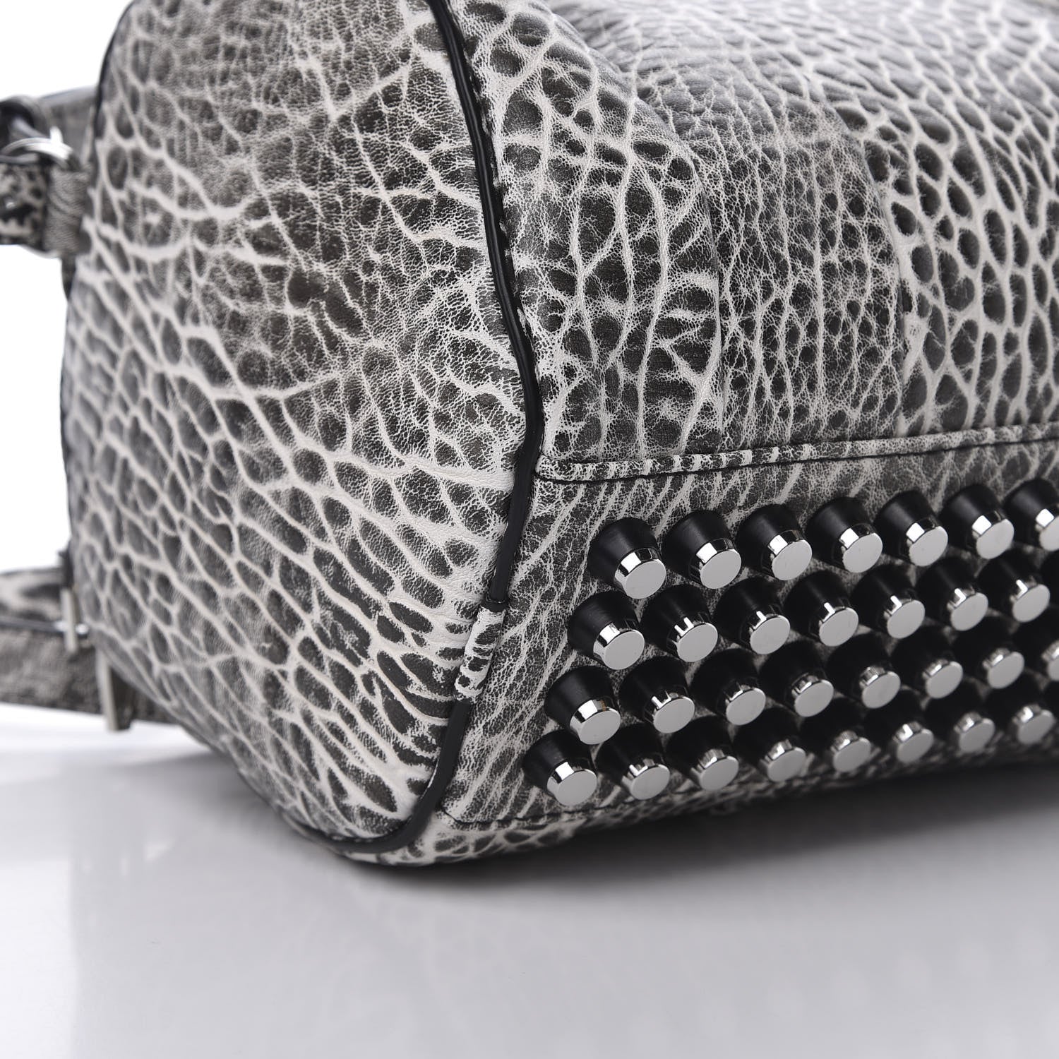 Alexander Wang Pebbled Lambskin Rockie Black White Rhodium Hardware 10 of 11
