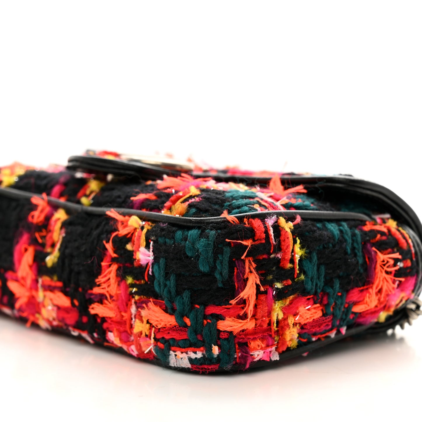 Tweed Calfskin Check Poule Super Mini GG Marmont Shoulder Bag Pink Petroleum Multicolor Black