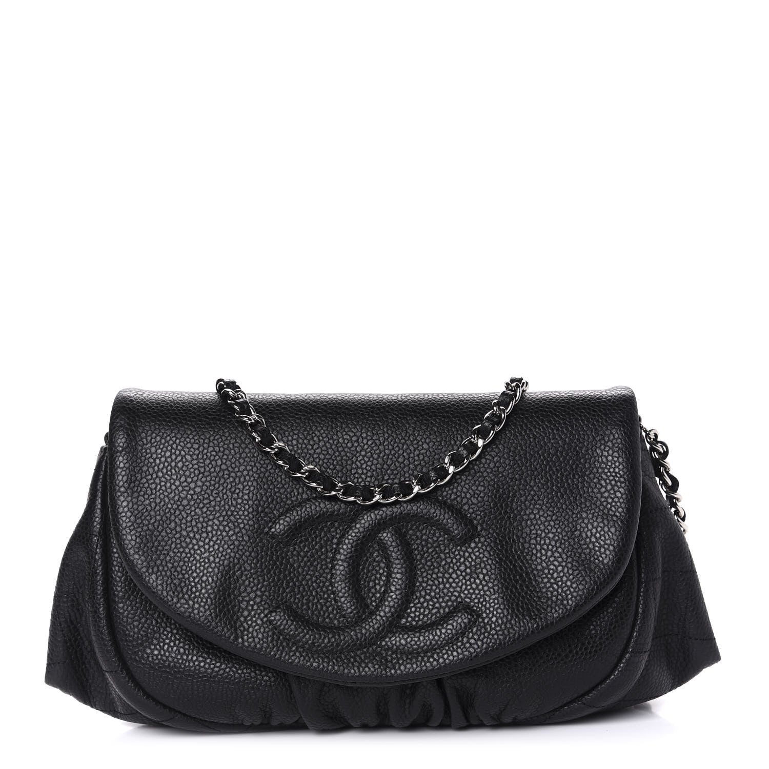 Chanel Caviar Half Moon Wallet On Chain WOC Black 1 of 12