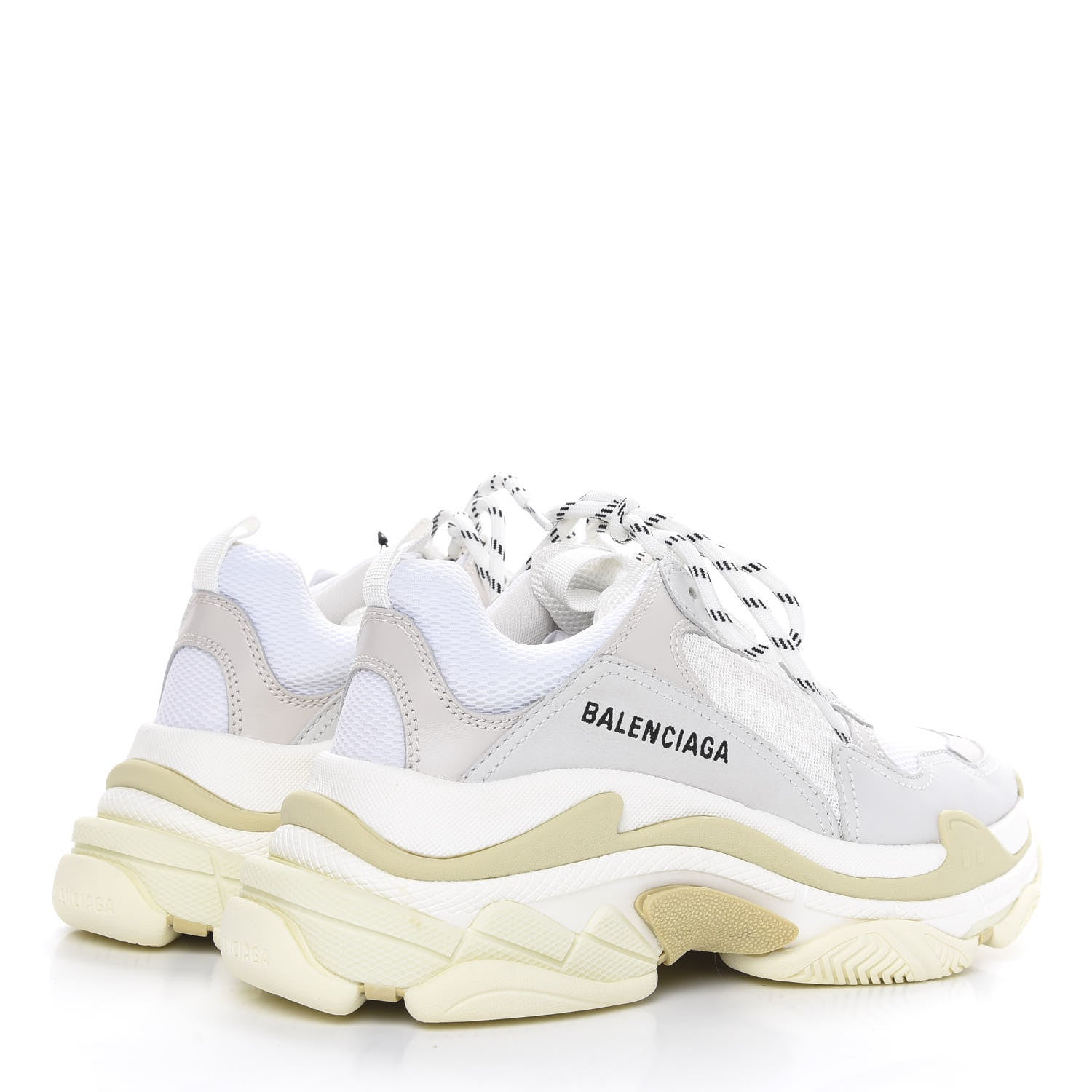 Balenciaga Fabric Mesh Womens Triple S Sneakers 39 White 4 of 8