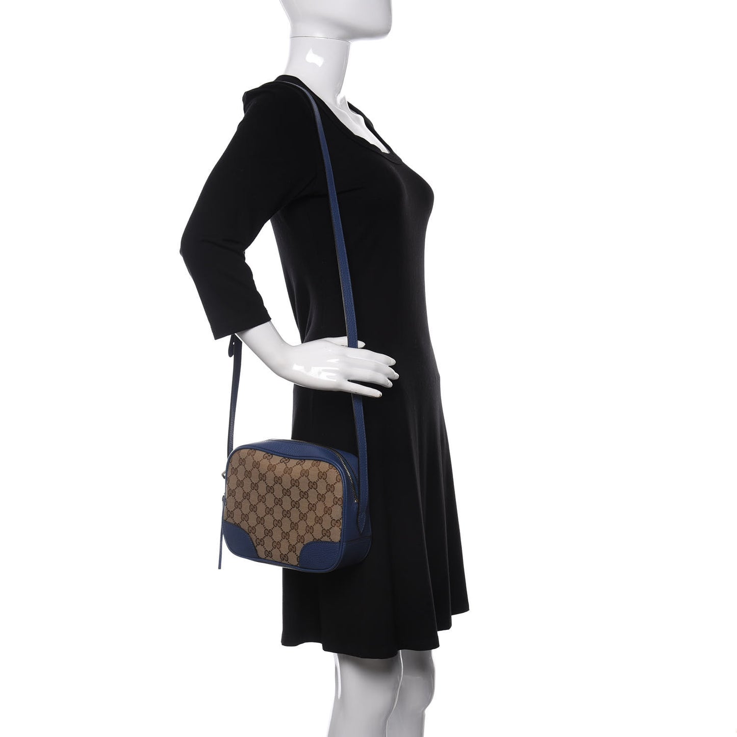 Monogram Dollar Calfskin Mini Bree Messenger Bag Beige Ebony Caspian