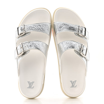 Louis Vuitton Metallic Mix Materials Mens LV Script Trainer Mules 11 Silver Multicolor 4 of 20