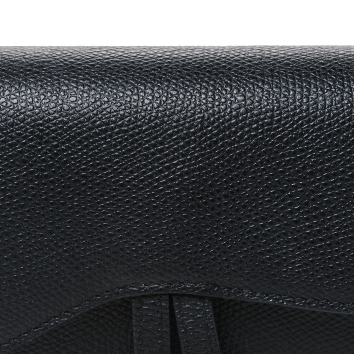 Grained Calfskin Saddle Belt Bag Black