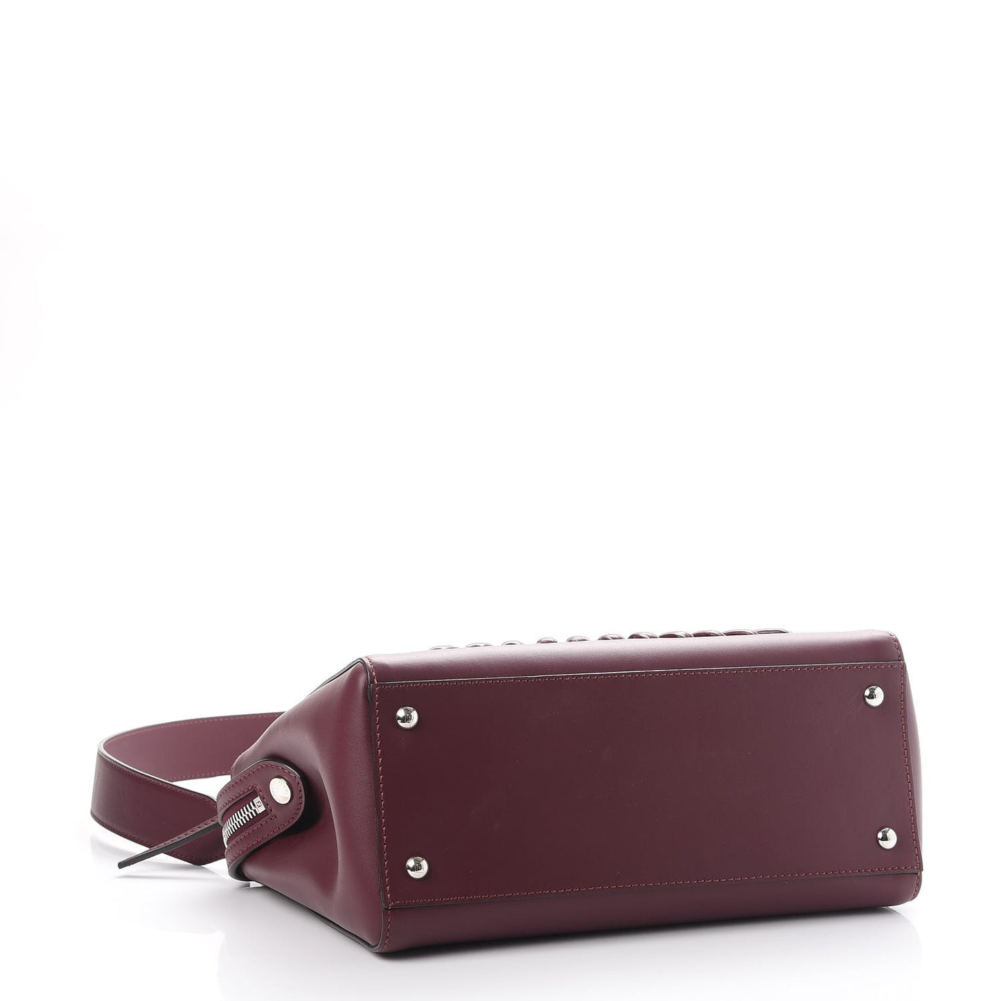 Vitello Baltico Dolce Shiny Nappa Lace Up DotCom Satchel Bordeaux