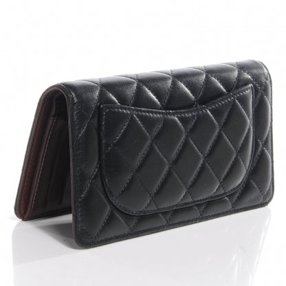 Chanel Lambskin Quilted Yen Wallet Black 3 of 9