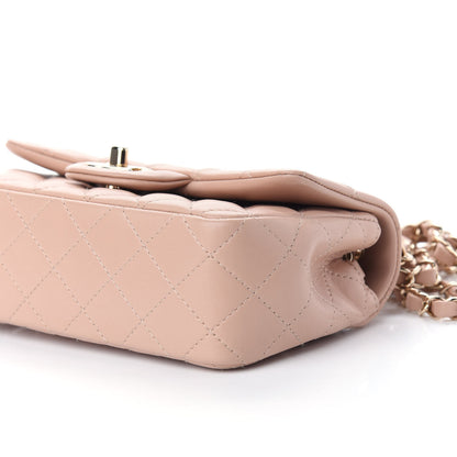 Chanel Lambskin Quilted Mini Rectangular Flap Beige 5 of 9