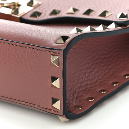 Valentino Garavani Pebbled Calfskin Medium Rockstud Flip Lock Crossbody Bag Dark Nude 8 of 11