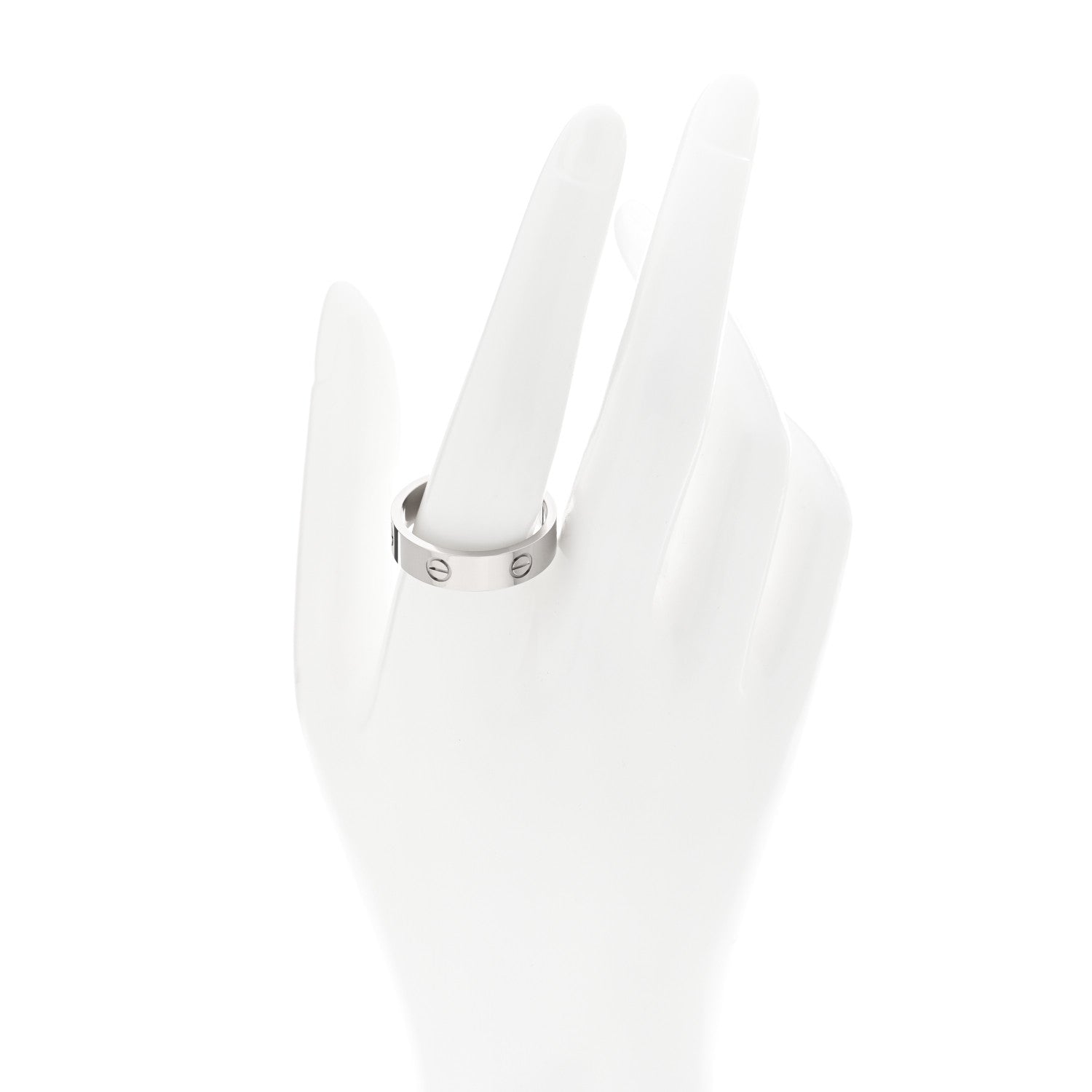 Cartier 18K White Gold 5.5mm LOVE Ring 65 11 2 of 4
