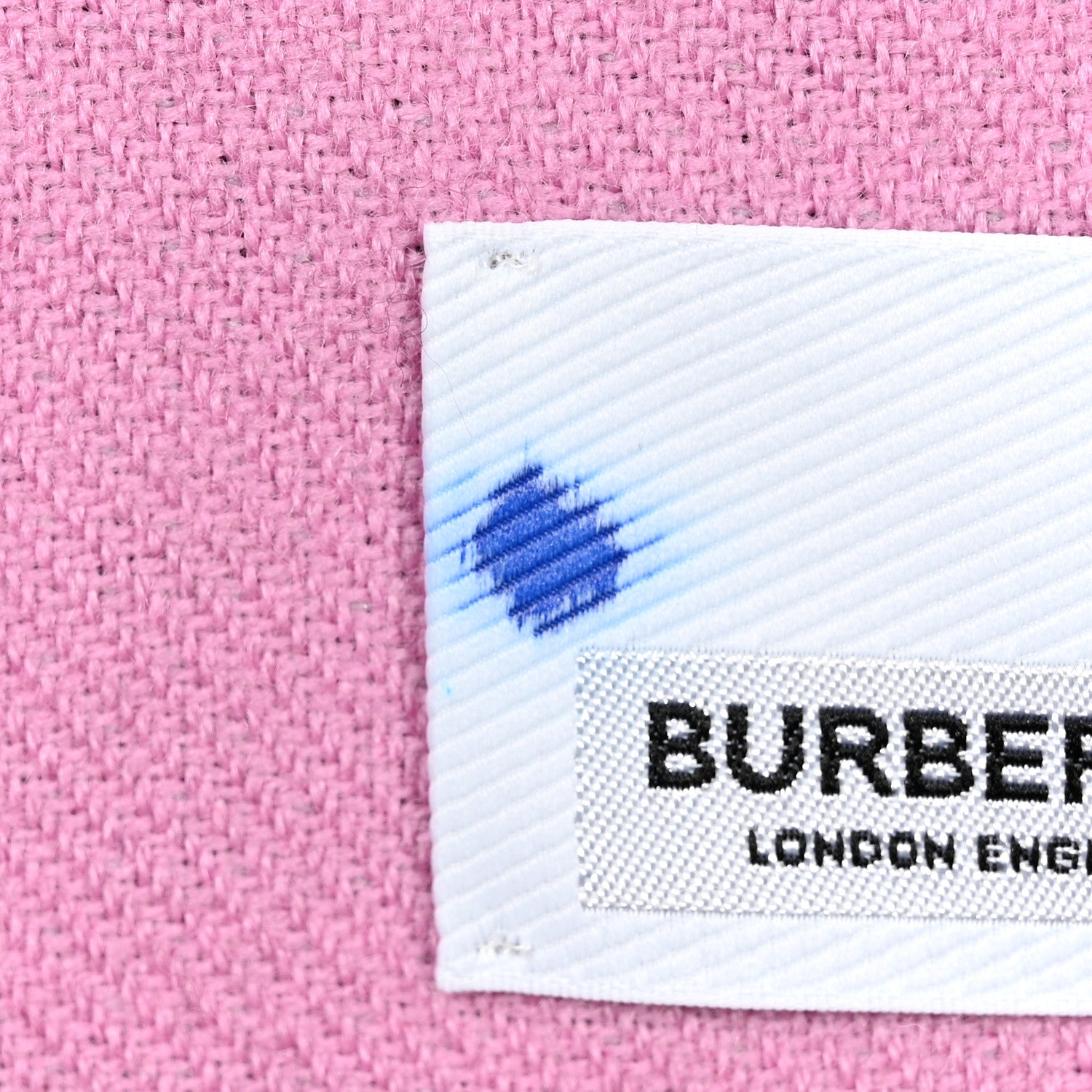 Burberry Wool Cashmere Logo Scarf Pink Brown 5 of 5