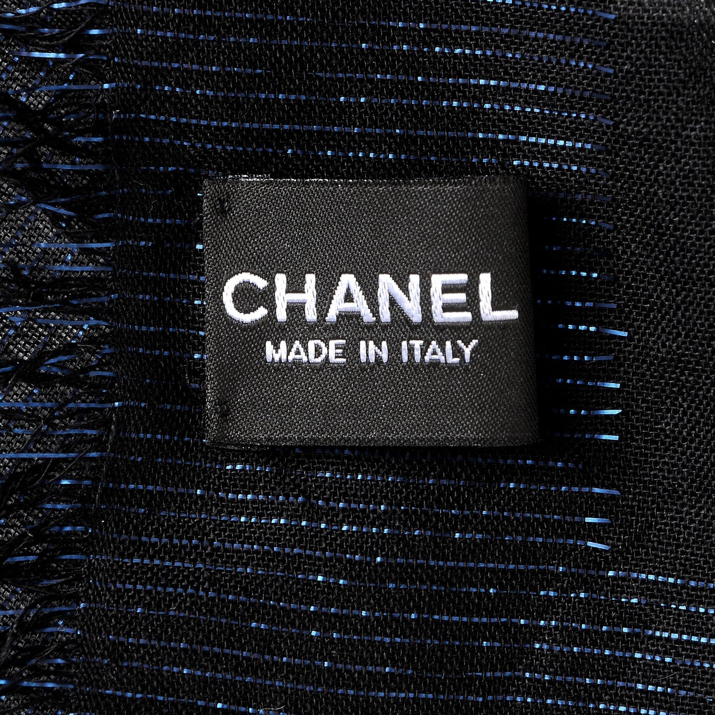 Cashmere Wool Silk CC Logo Scarf Black