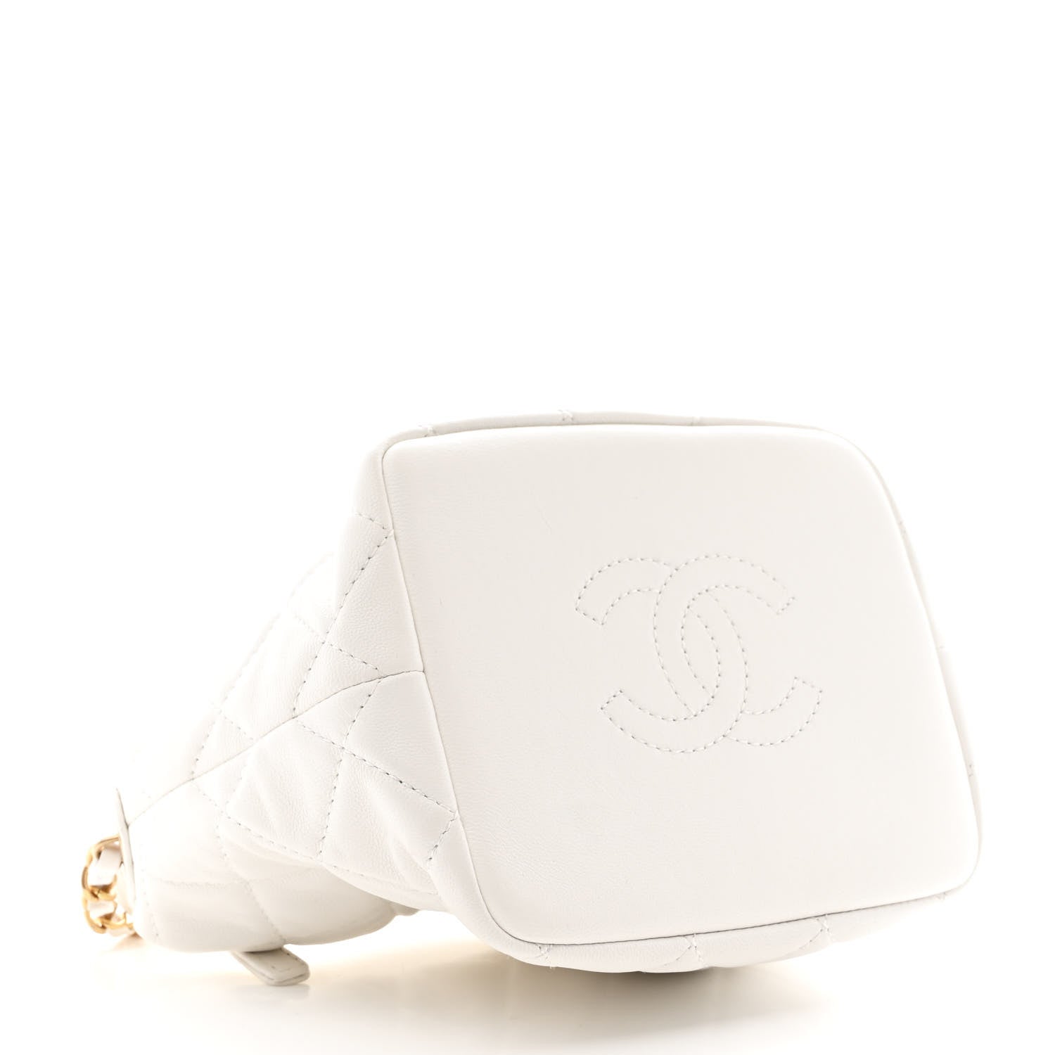 Chanel Lambskin Quilted Small Perfect Meeting Hobo White 4 of 10