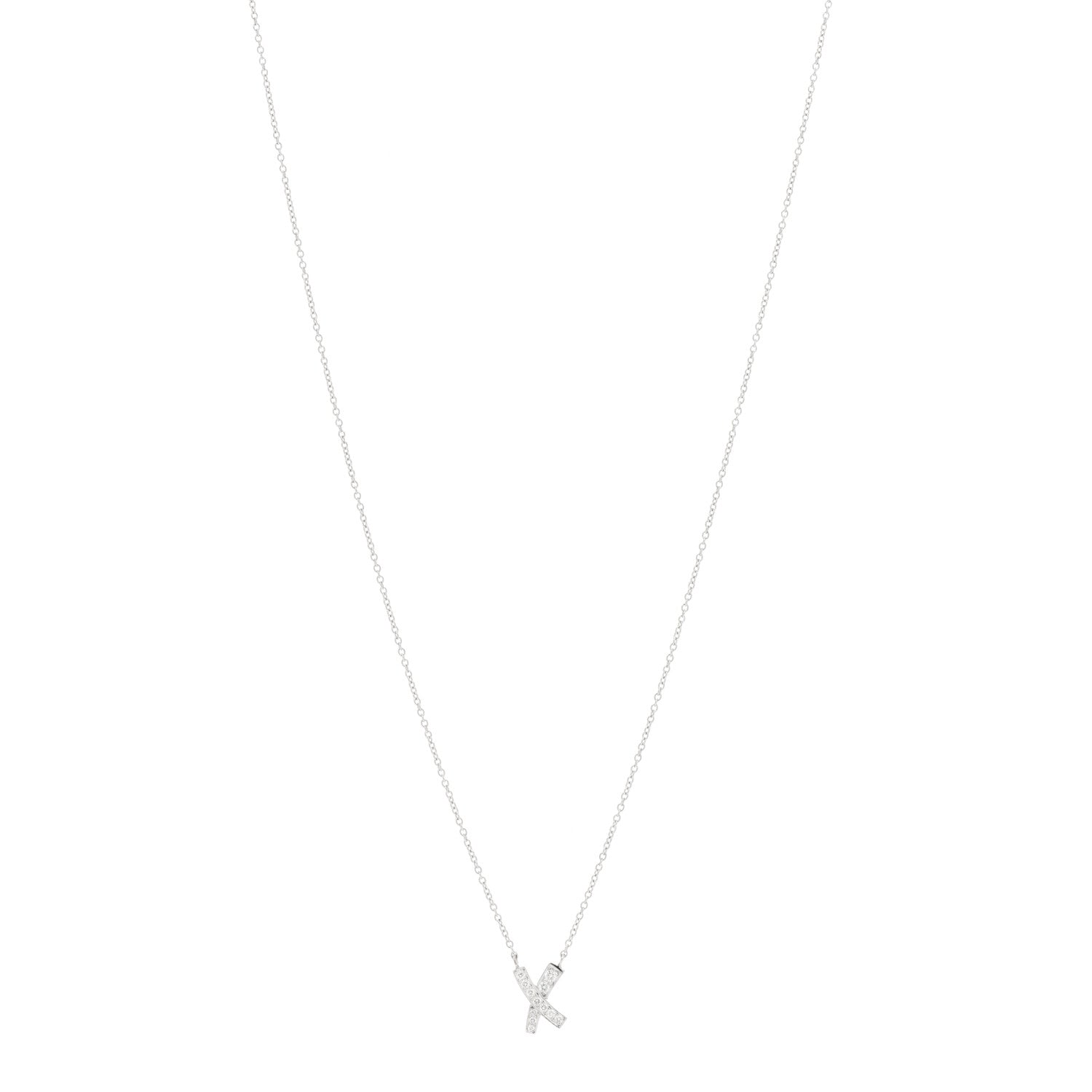Tiffany Platinum Diamond Paloma Picasso Graffiti X Pendant Necklace 1 of 3