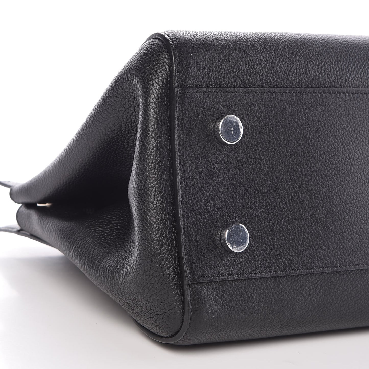 Grained Calfskin Small Cabas Rive Gauche Black