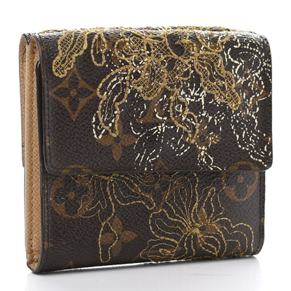Louis Vuitton Monogram Dentelle Elise Wallet Silver 3 of 12