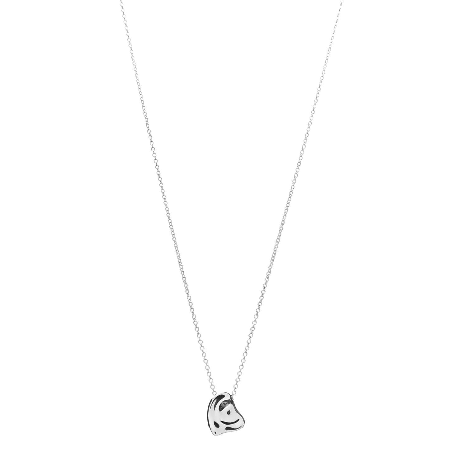 Tiffany Sterling Silver 11mm Elsa Peretti Full Heart Pendant Necklace 1 of 7