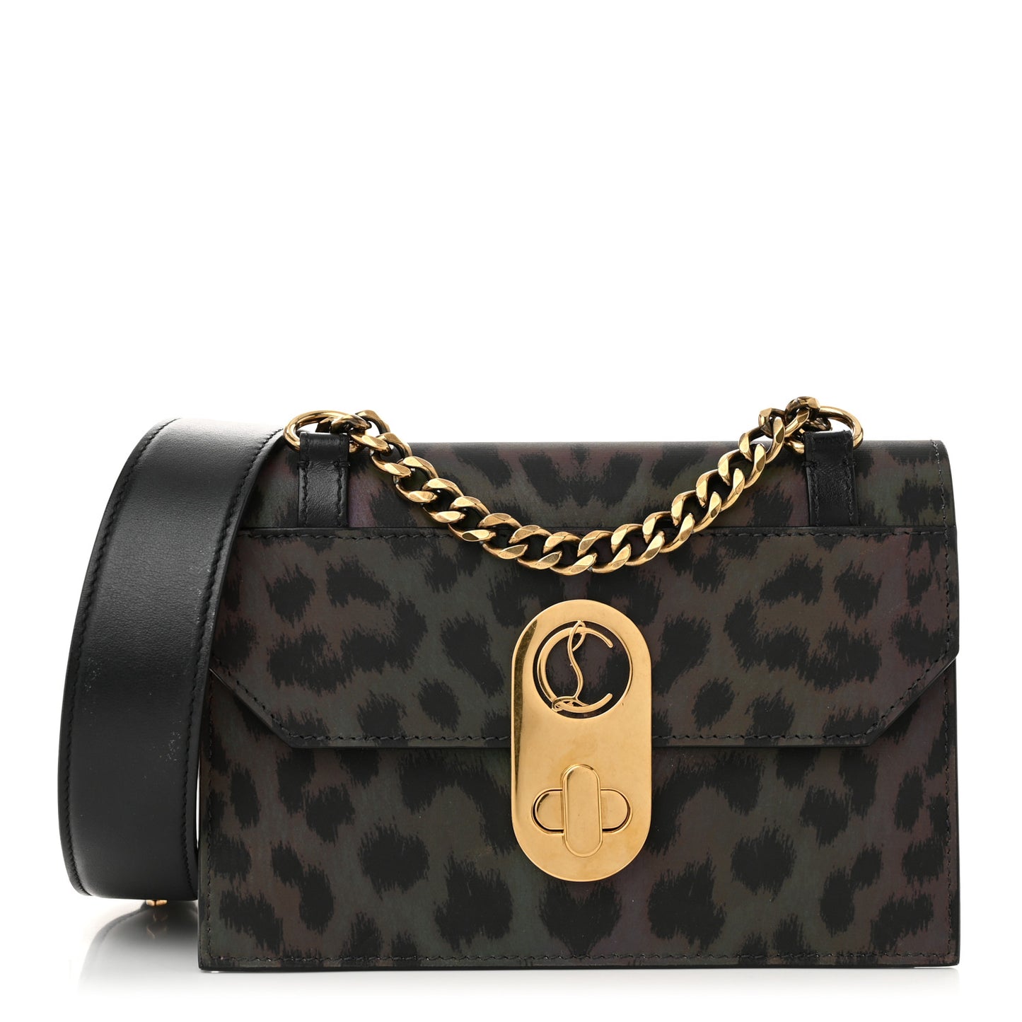 Nylon Reflex Calfskin Leopard Elisa Baguette Multicolor Black