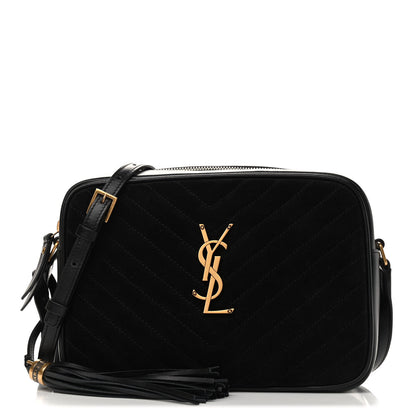 Saint Laurent Suede Calfskin Monogram Lou Camera Bag Black 1 of 9