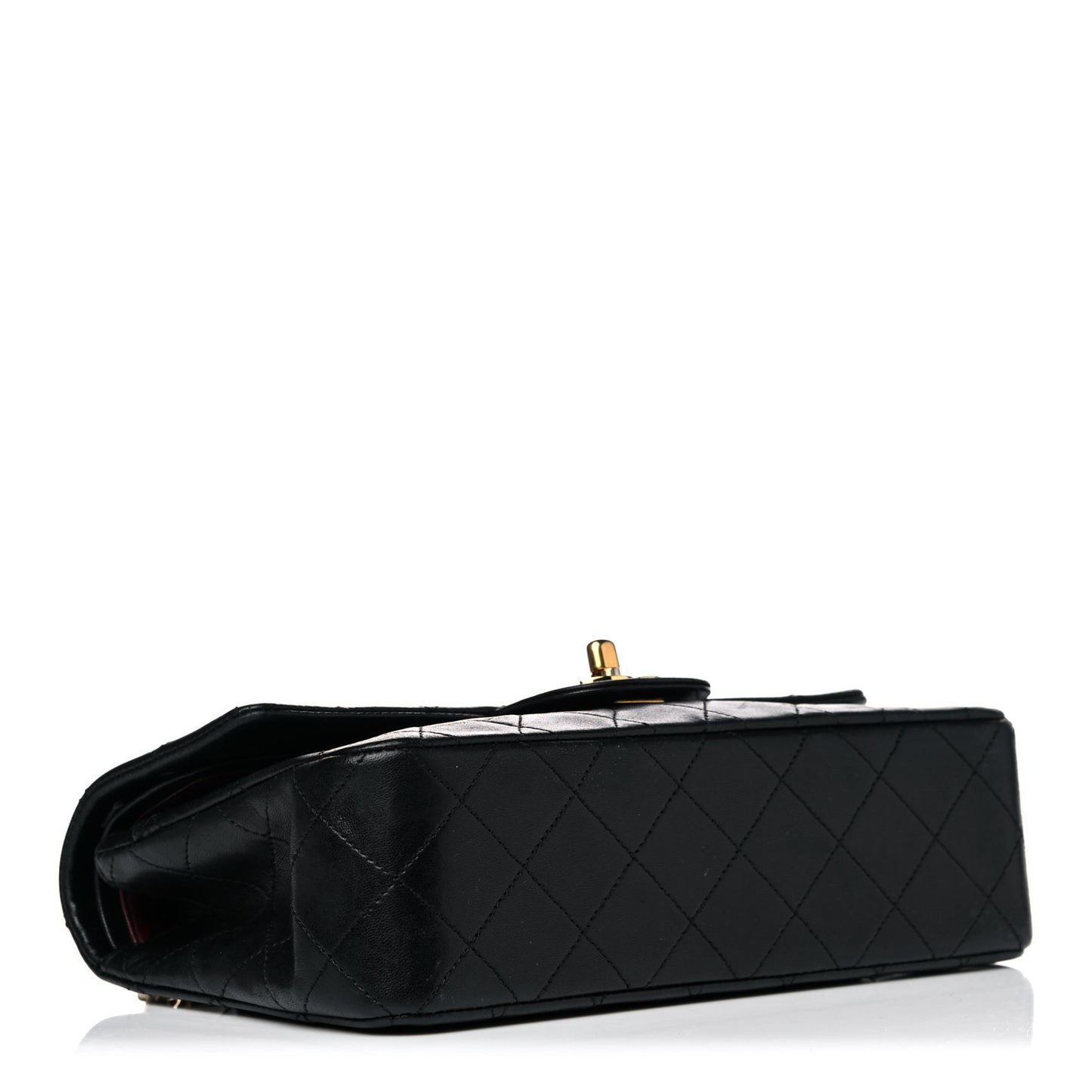 Lambskin Quilted Small Double Flap Black