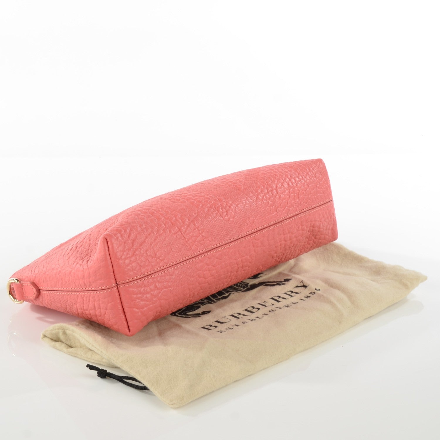 Burberry Signature Grain Calfskin Check Embossed Small Chichester Crossbody Clutch Bag Rose Pink 6 of 11