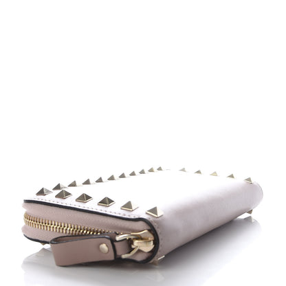 Valentino Garavani Calfskin Rockstud Zip Around Wallet Poudre 4 of 7