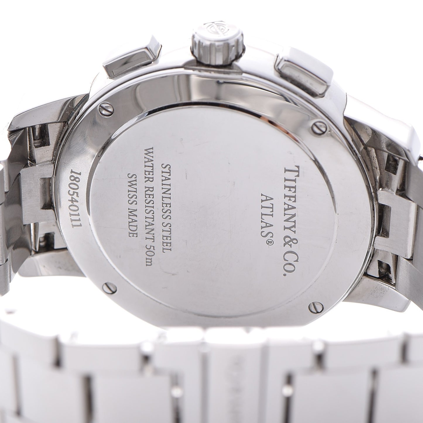 Stainless Steel 36mm Atlas Dome Chronograph Quartz Watch
