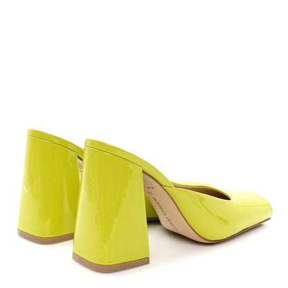 Bottega Veneta Supergloss Patent Tower 90mm Mule Pumps 38 Kiwi 6 of 10