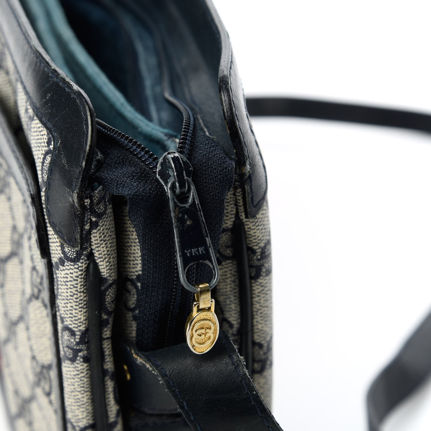 Gucci GG Plus Monogram Canvas Web Shoulder Bag Blue 13 of 14