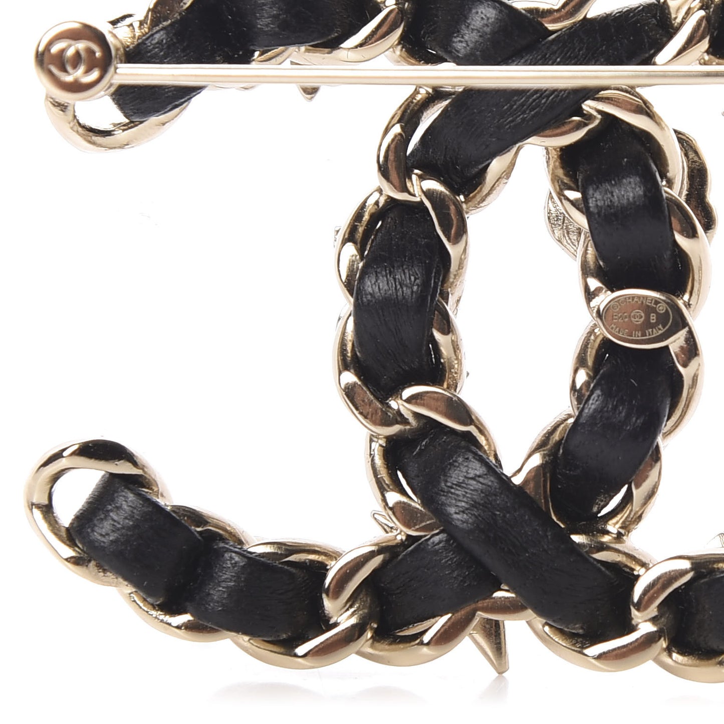 Lambskin Pearl Strass Sergeant Brooch Gold