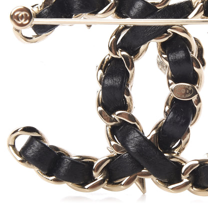 Chanel Lambskin Pearl Strass Sergeant Brooch Gold 4 of 5