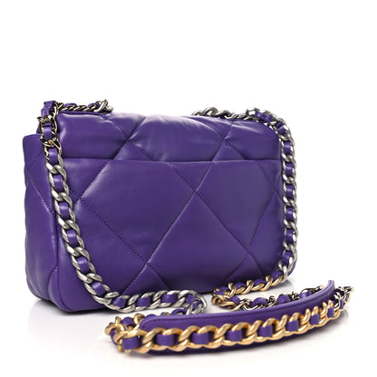 Chanel Lambskin Quilted Medium Chanel 19 Flap Purple 3 of 10