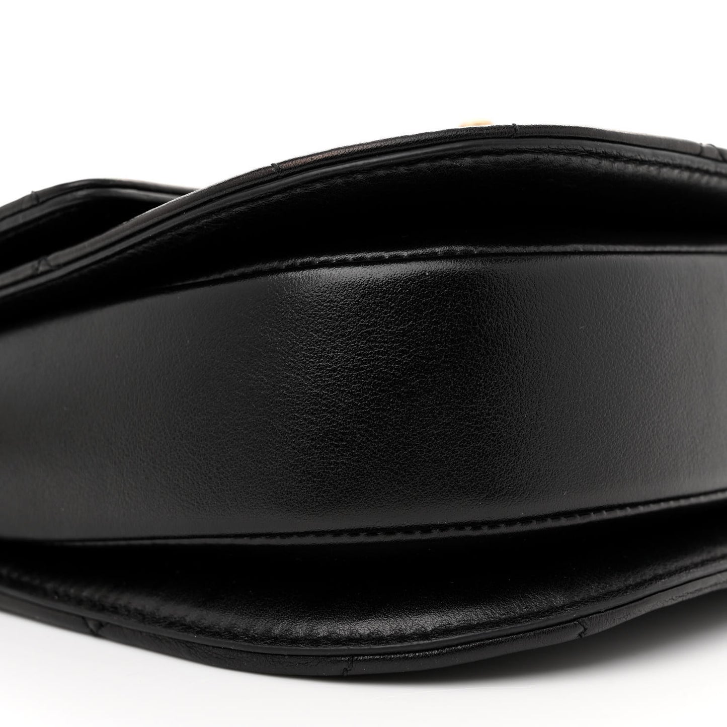 Calfskin Quilted Moon Messenger Black