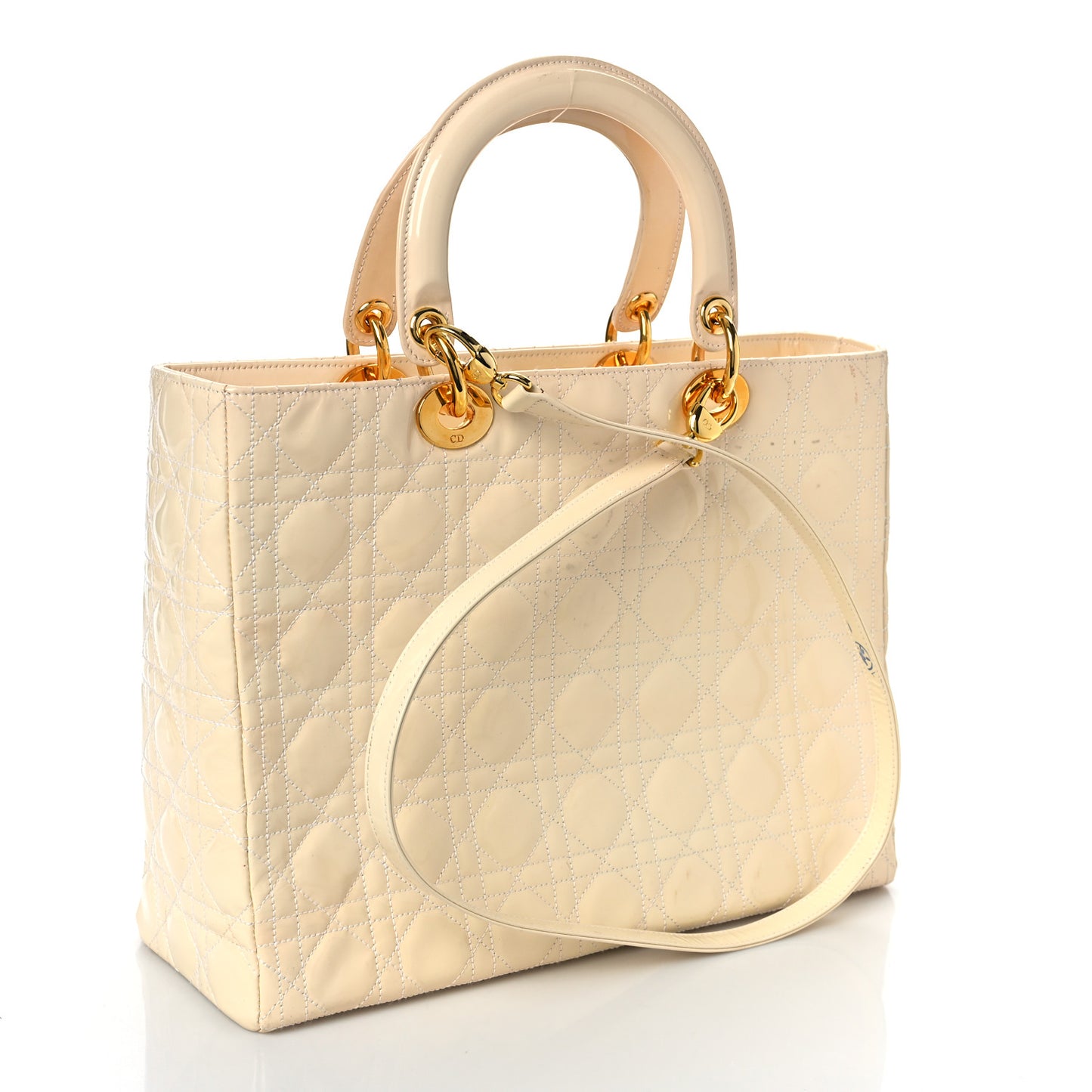 Patent Cannage Large Lady Dior White