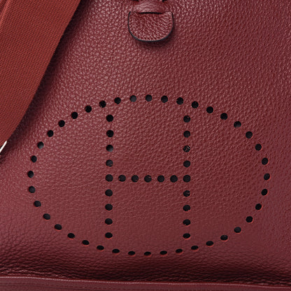Hermes Taurillon Clemence Evelyne III GM Rouge H 8 of 10
