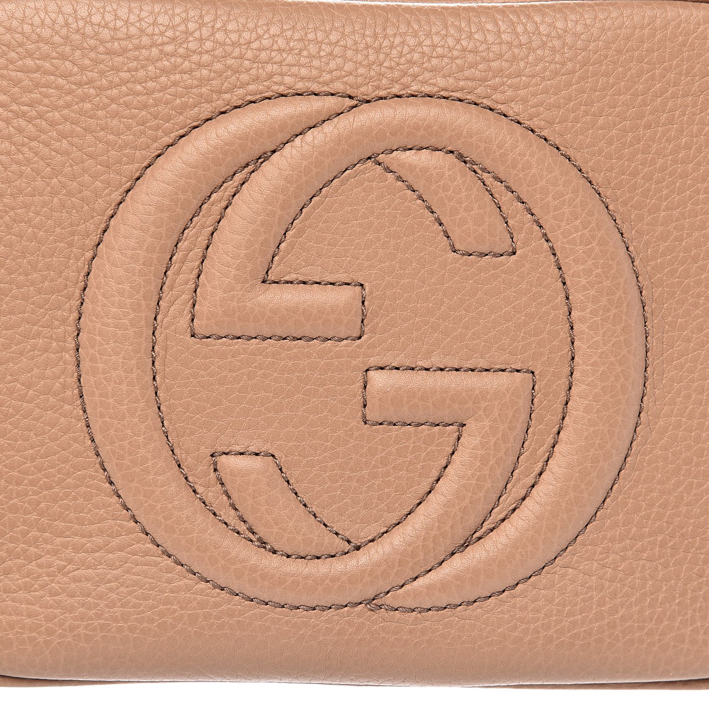 Pebbled Calfskin Small Soho Disco Bag Rose Beige