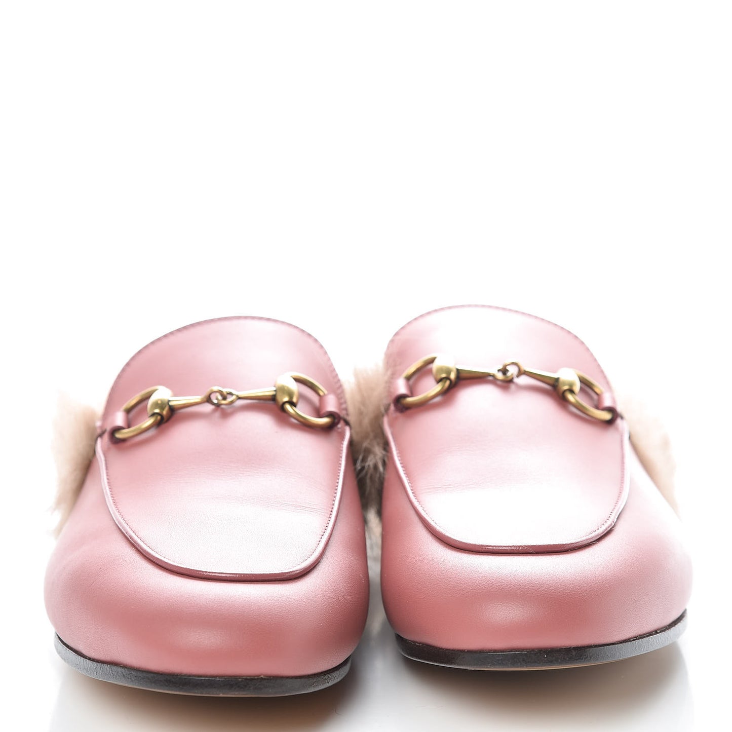 Calfskin Fur Womens Princetown Slippers 36 Lipstick Rose Natural