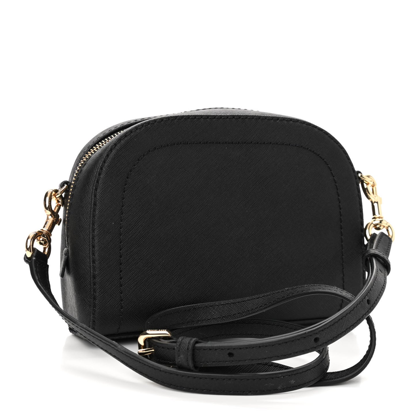 Saffiano Playback Boxed Dome Crossbody Black