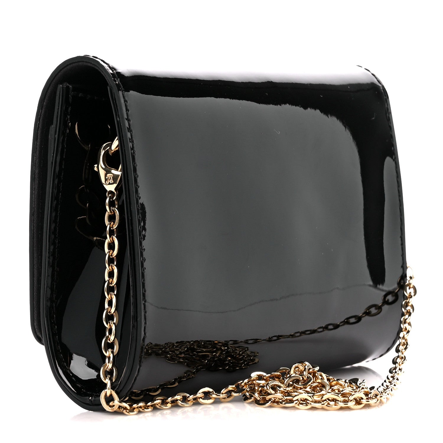 Louis Vuitton Patent Louise PM Chain Clutch Black 4 of 13