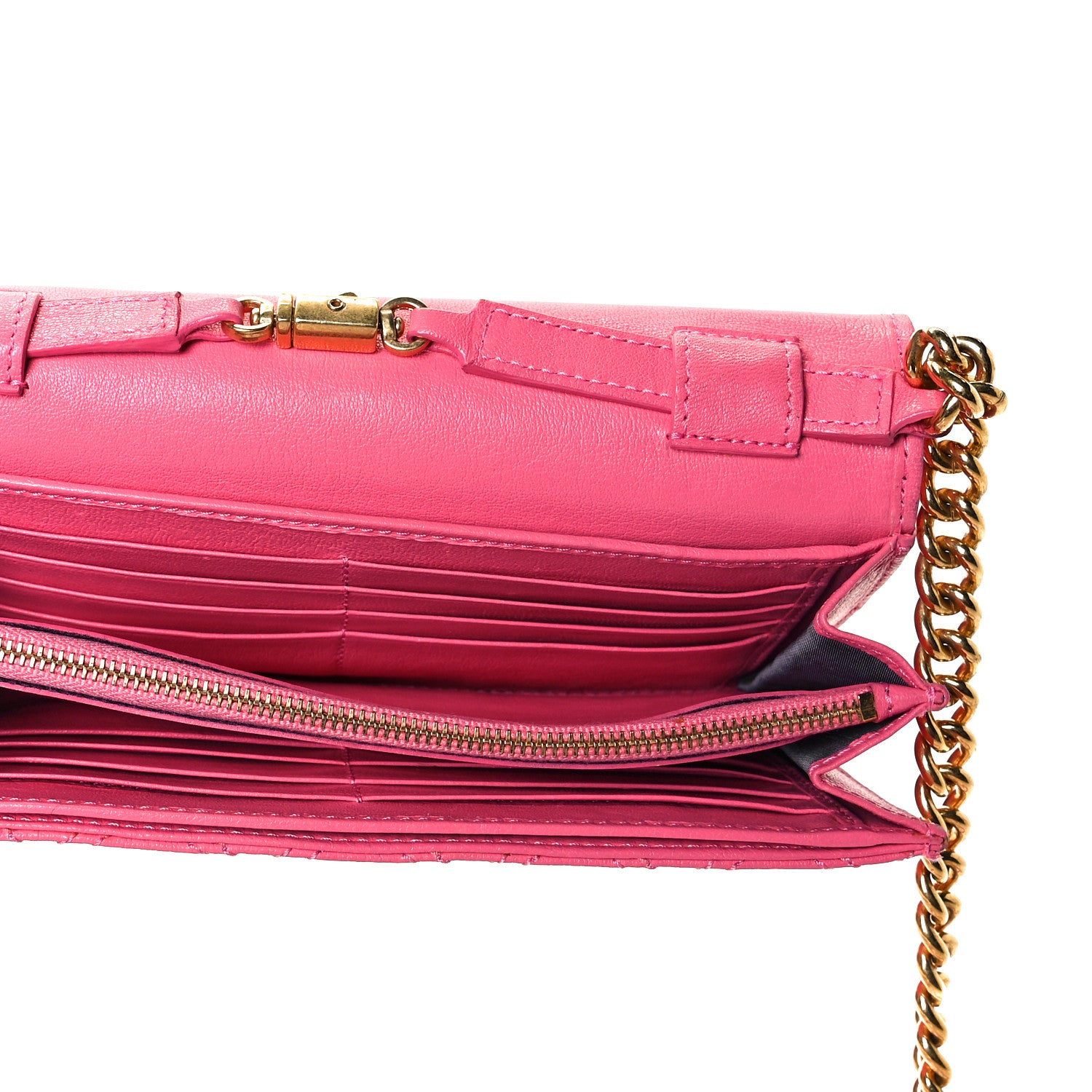 Marc Jacobs Lambskin Quilted Chain Wallet Pink 6 of 6