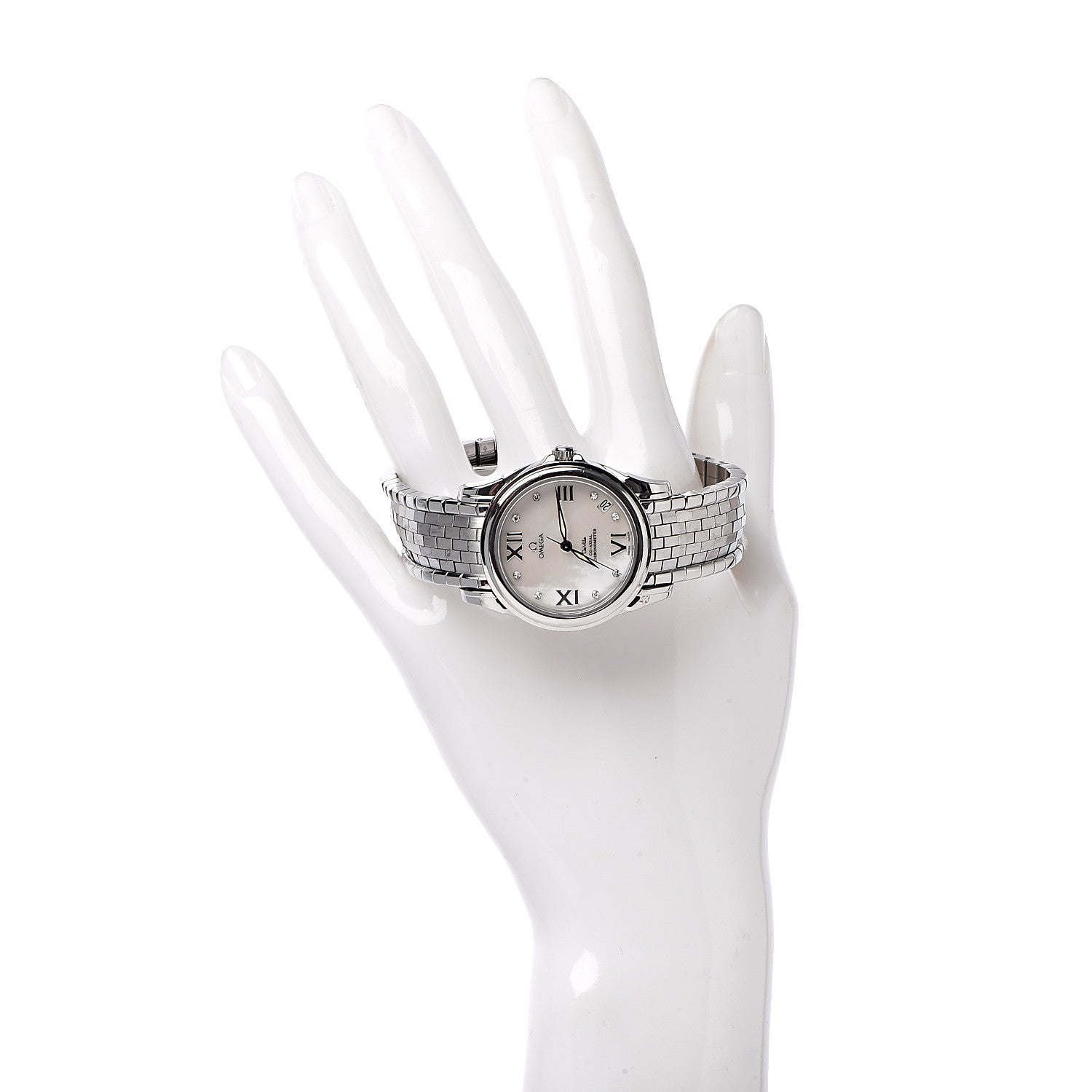 Omega Stainless Steel Diamond Mother of Pearl 32mm De Ville Co-Axial Automatic Watch 4581.75.00 2 of 7