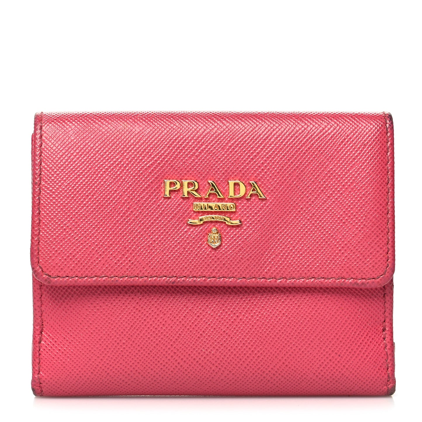 Saffiano Tri Fold Compact Wallet Peonia