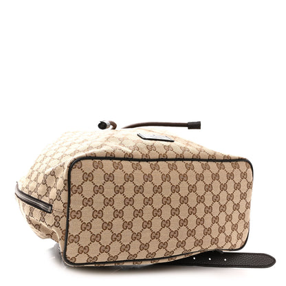 Gucci Monogram Dollar Calfskin O Drawstring Backpack Beige Ebony Testa di Moro Dark Chocolate 4 of 10
