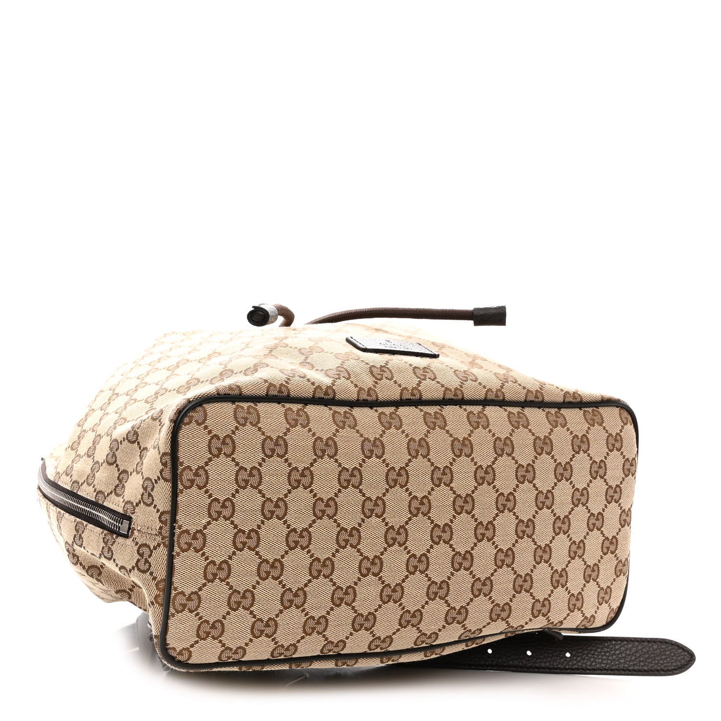 Monogram Dollar Calfskin O Drawstring Backpack Beige Ebony Testa di Moro Dark Chocolate