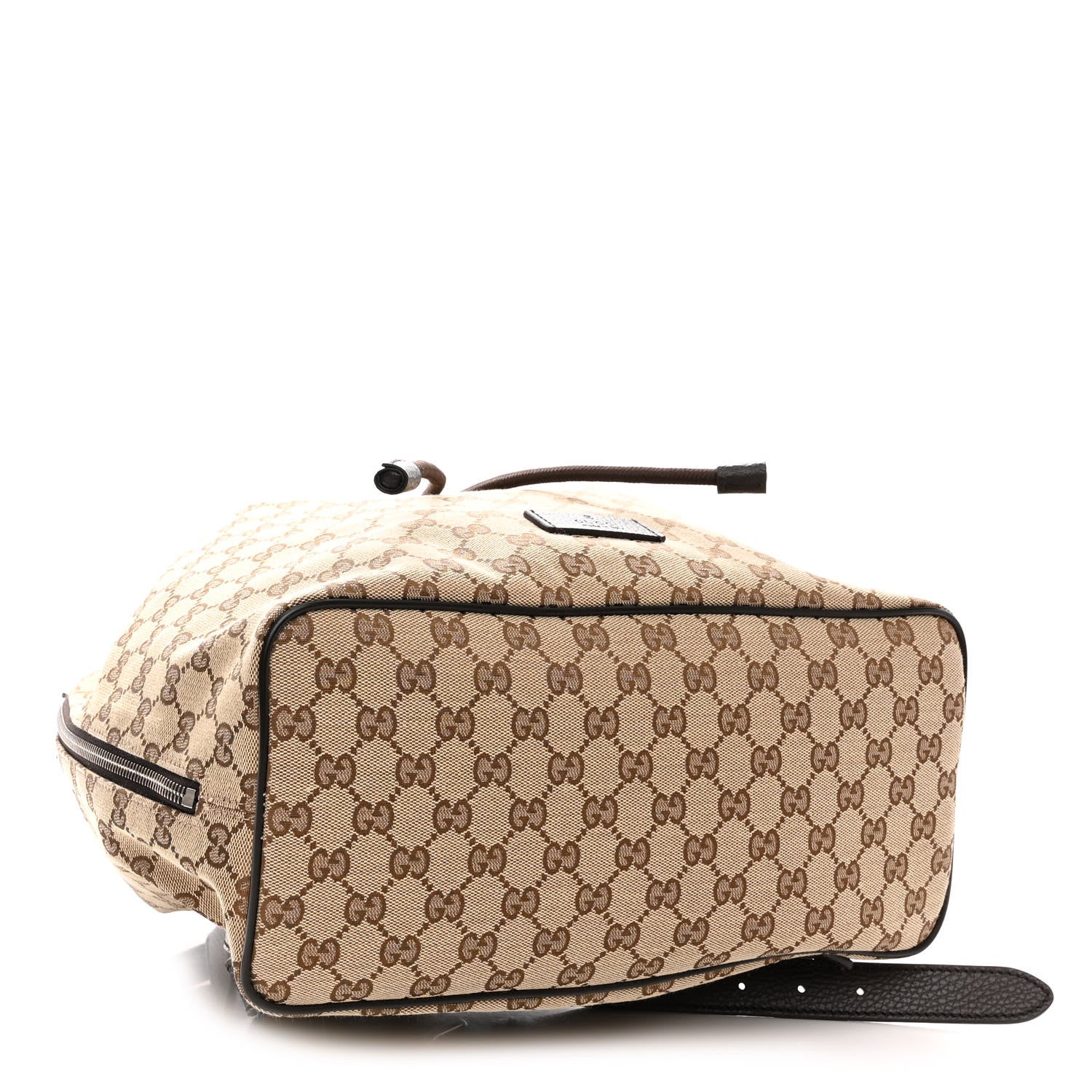 Gucci Monogram Dollar Calfskin O Drawstring Backpack Beige Ebony Testa di Moro Dark Chocolate 4 of 10