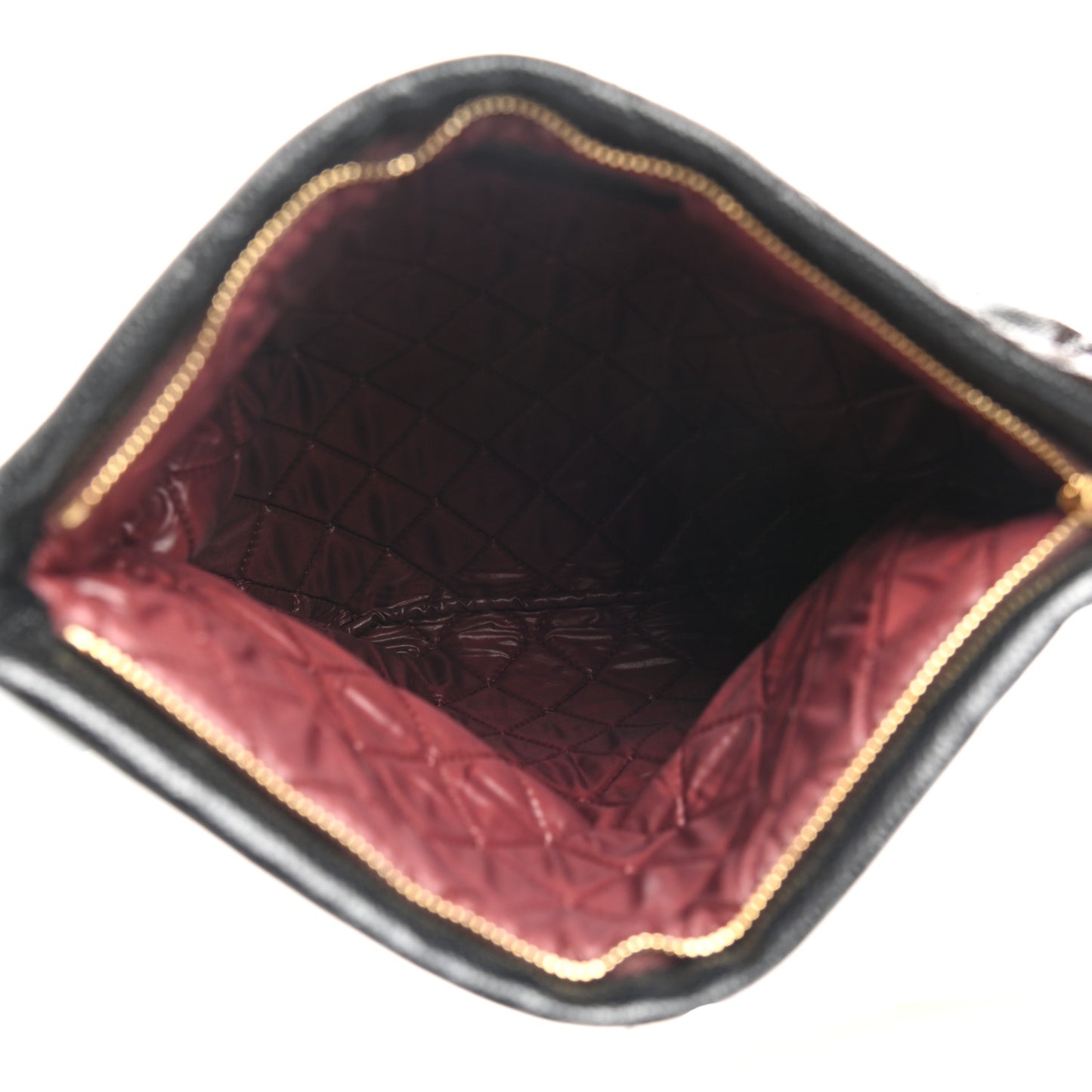 Caviar Quilted CC Beauty Clutch Black