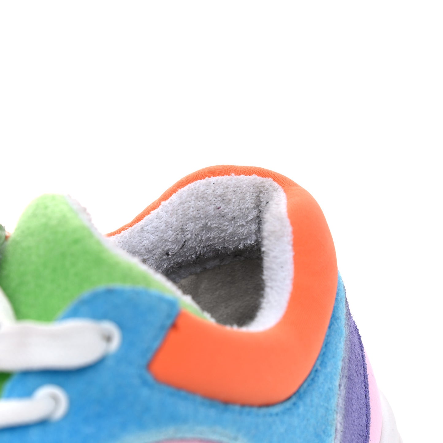 Fabric Calfskin Suede CC Womens Sneakers 37.5 White Multicolor