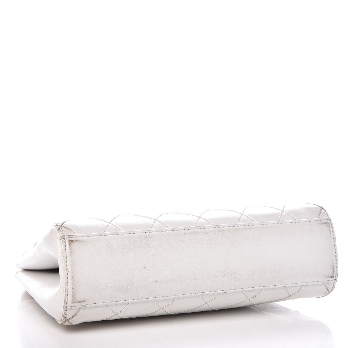 Lambskin Tortoise Handbag White