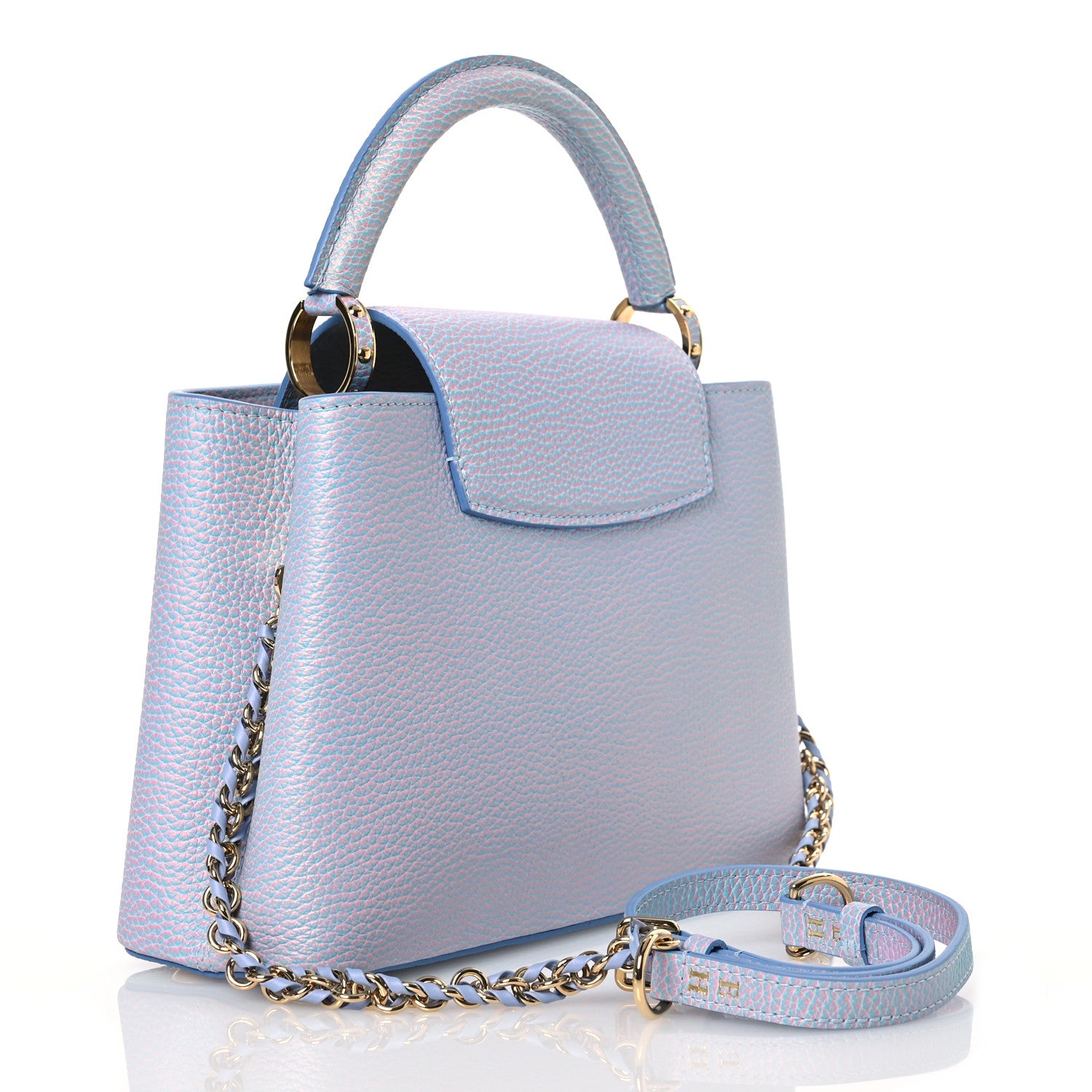 Louis Vuitton Taurillon Summer Stardust Capucines BB Lilas Purple 3 of 12