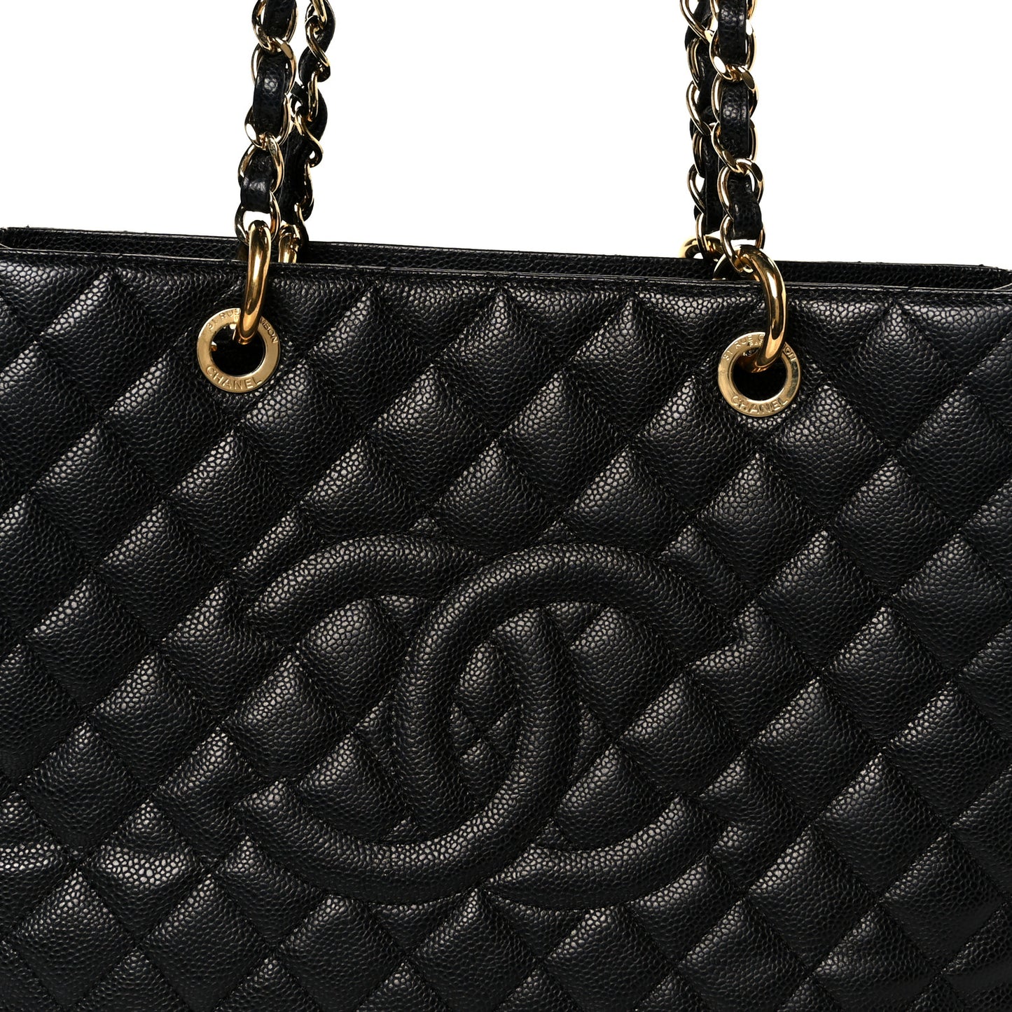Caviar Quilted Grand Shopping Tote GST Black