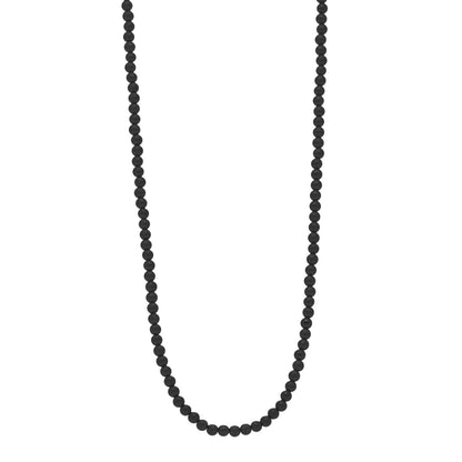 David Yurman Sterling Silver Black Onyx 5mm Spiritual Beads Necklace 1 of 4